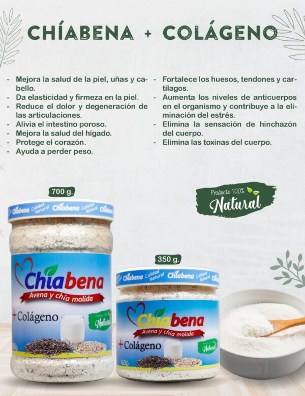 COLAGENO HIDRÓLIZADO + AVENA Y CHÍA MOLIDA.